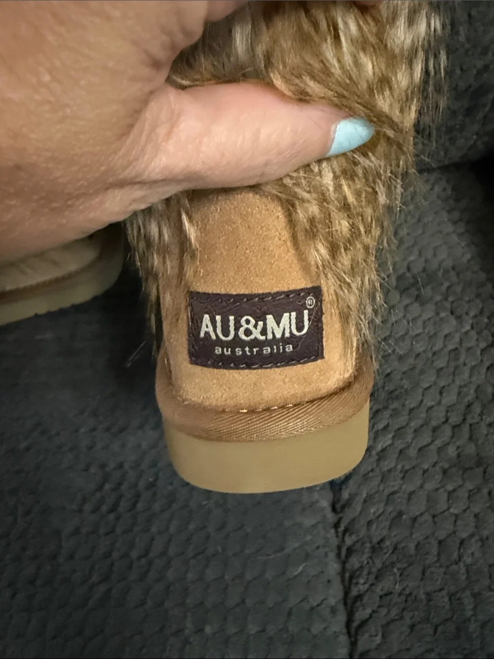 Shearling Faux-Fur Trim Suede Winter Boots - Chestnut